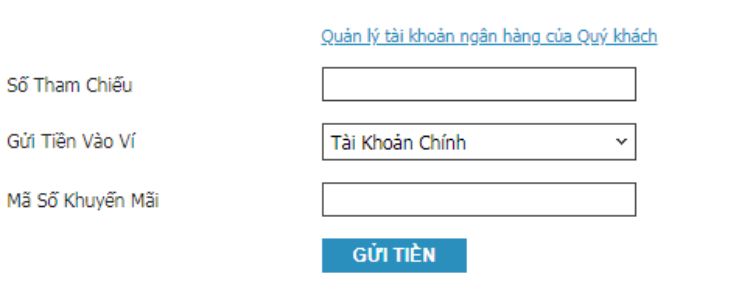 gửi tiền vào w88